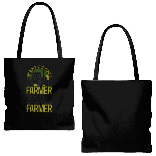 Farming Farmer Retired Grandpa Tote Bags (AOP)