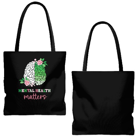 Green and Pink : Mental Health Matters Tote Bags (AOP)