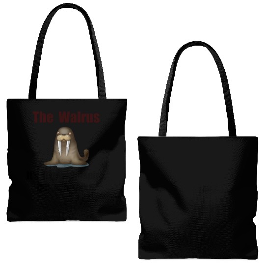 Walrus Vampire Funny Tote Bags (AOP)