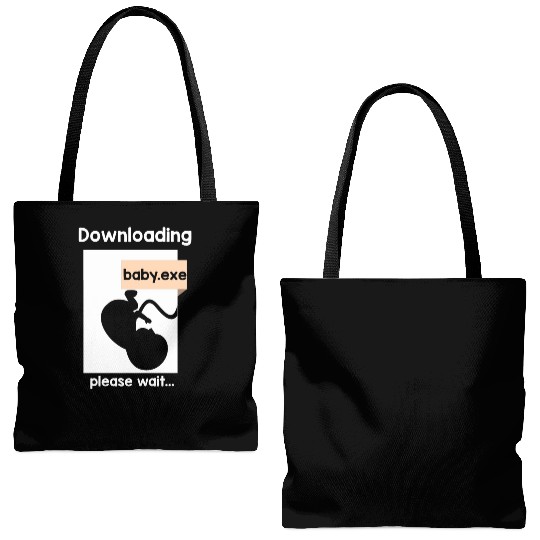 New Baby Loading Computer Science New Dad Mom Tote Bags (AOP)