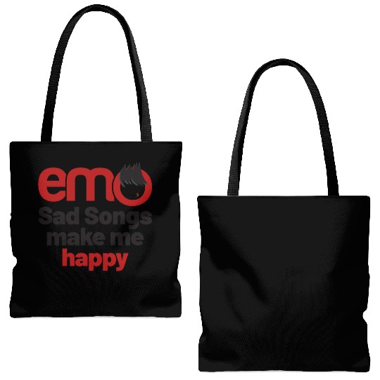 emo - Sad songs make me Happy | Emo clothes | Emoc Tote Bags (AOP)
