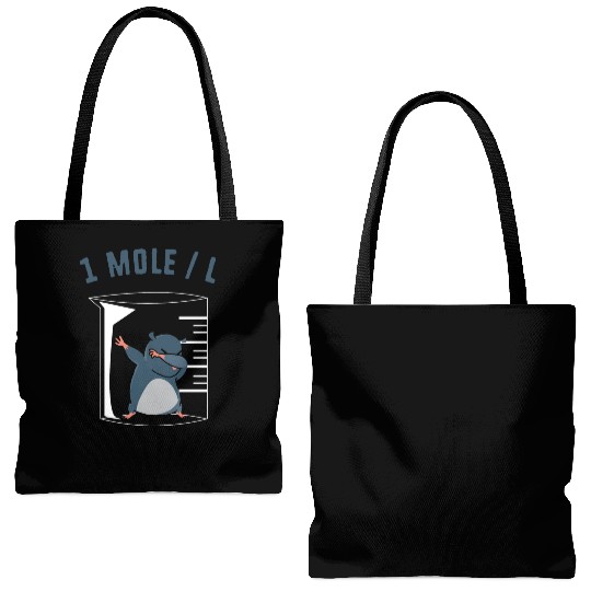 Funny Chemistry Teacher Pun 1 Mole Per Liter Tote Bags (AOP)
