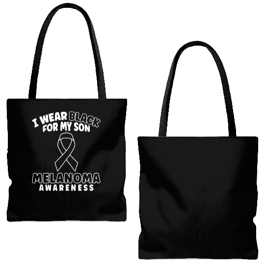 I Wear Black For My Son Melanoma Skin Cancer Tote Bags (AOP)