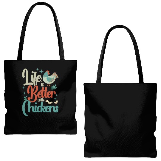 Chickens Rooster Chicken Farmer Hen Poultry Cock Tote Bags (AOP)
