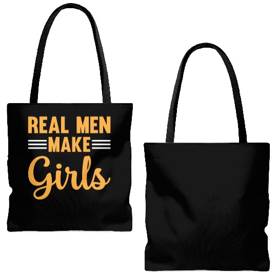 New Daddy To Be - Real Men Make Girls - Daddy Pate Tote Bags (AOP)