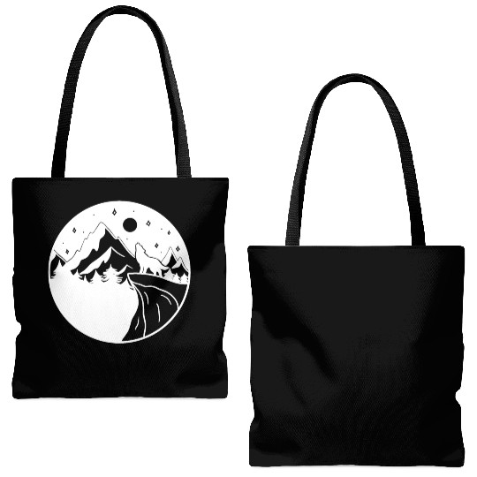 Wolf on the Mountain Tote Bags (AOP)