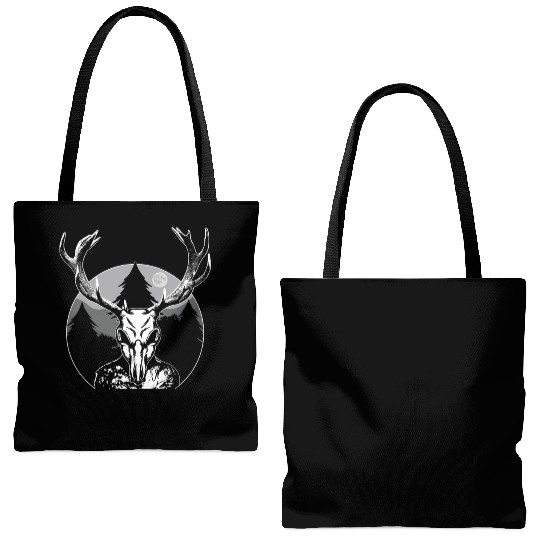 Folk Creature Moon Wendigo Halloween Cryptid Tote Bags (AOP)