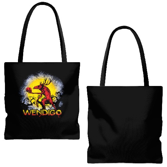 Folk Creature Wendigo Forest Halloween Cryptid Tote Bags (AOP)