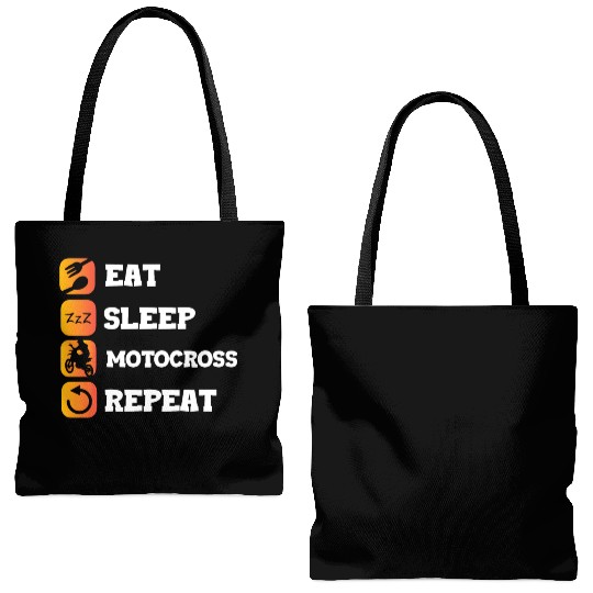 Eat Sleep Repeat Motocross Motorcycle Biker Helmet Tote Bags (AOP)