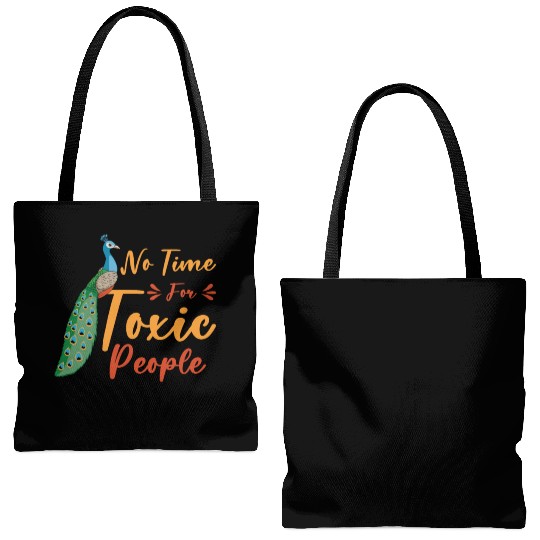 Peacock Positivity Peacock Fan Toxic People Nature Tote Bags (AOP)
