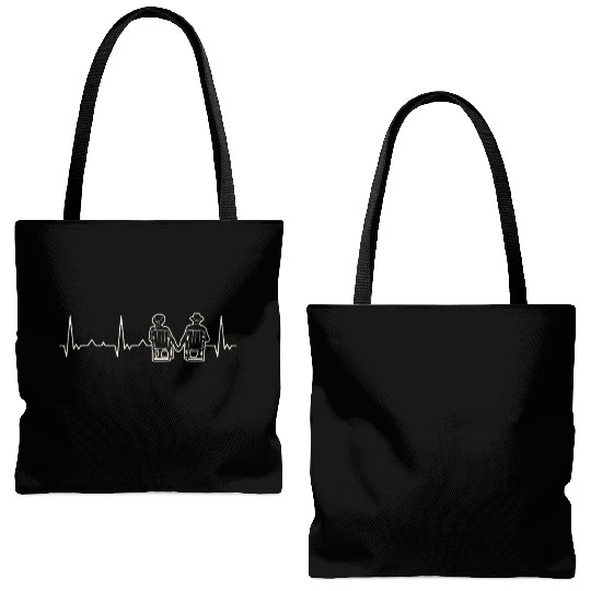 Couple Romantic Summer Beach Chairs. Heart. Love. Tote Bags (AOP)