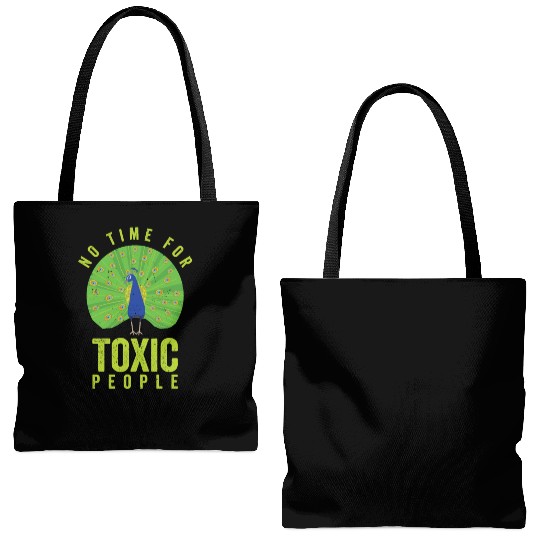 Peacock Positivity Peacock Fan Toxic People Nature Tote Bags (AOP)