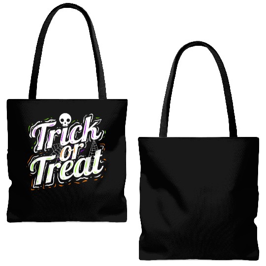 Trick Or Treat Spiderweb Halloween Tote Bags (AOP)