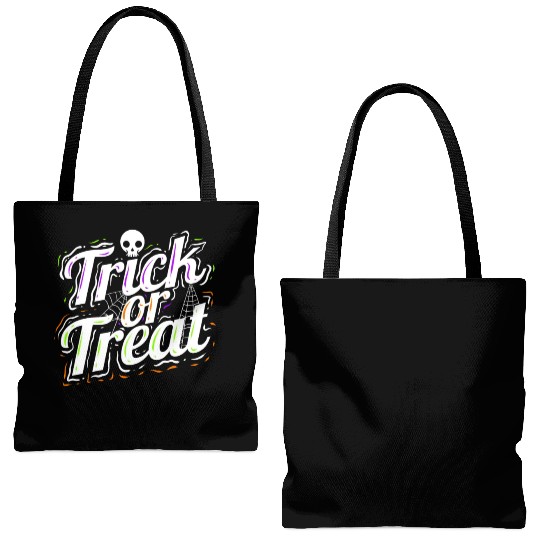 Trick Or Treat Spiderweb Halloween Tote Bags (AOP)