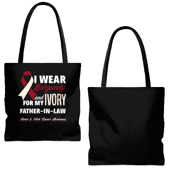 I Wear Burgundy Ivory For Father In Law Head Neck Tote Bags (AOP)