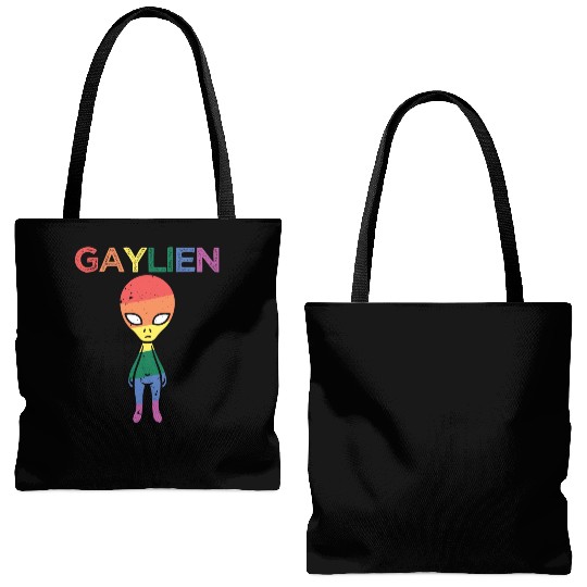 Gaylien LGBTQ+ Gay LGBT Community Rainbow Pride Tote Bags (AOP)