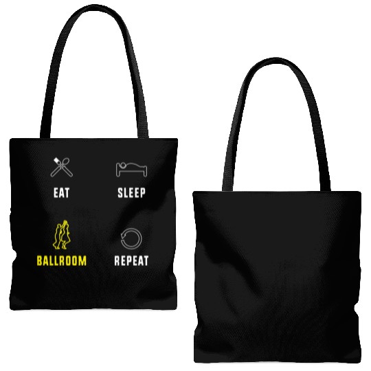 Eat Sleep Ballroom Repeat Ballroom Dance Teacher Tote Bags (AOP)