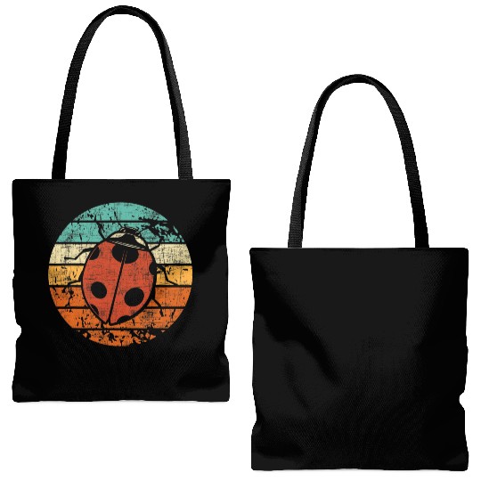Retro Vintage Ladybug Animal Insect Lover Ladybird Tote Bags (AOP)