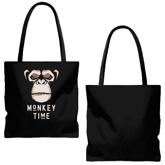 It's Monkey Time Cute Adorable Funny Monkey Face Tote Bags (AOP)