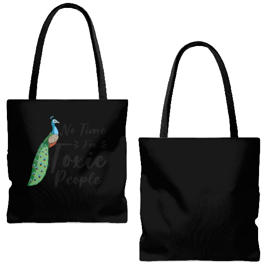 Peacock Positivity Peacock Fan Toxic People Nature Tote Bags (AOP)