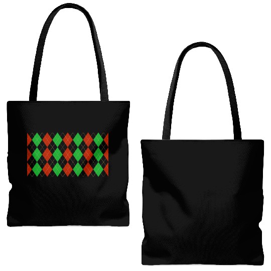 Argyle Christmas Tote Bags (AOP)