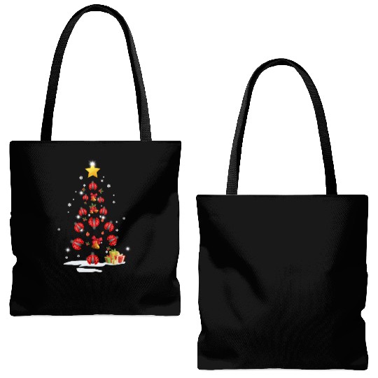 Lady Bug Christmas Tree Lady Bug Xmas Funny Gift Tote Bags (AOP)