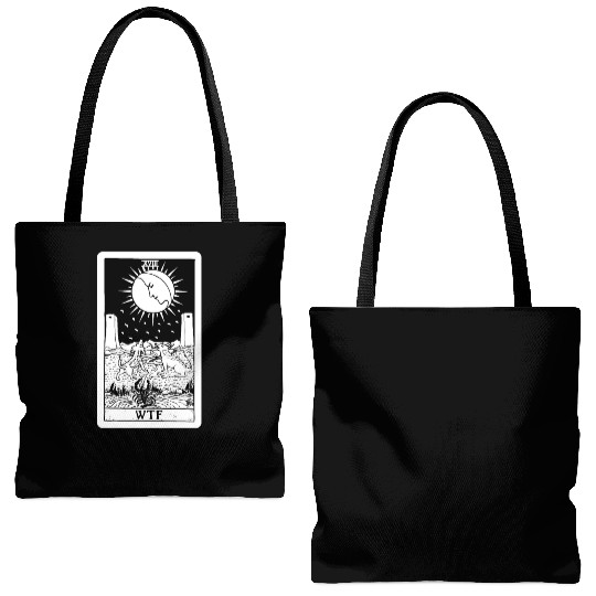 WTF - The Moon Tarot Card Tote Bags (AOP)