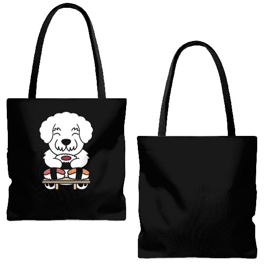 Sushi Lover Bichon Frise Tote Bags (AOP)