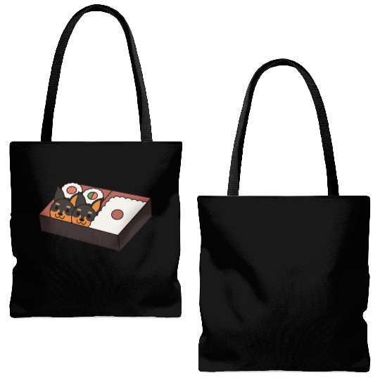 Sushi Bento Box Doberman Tote Bags (AOP)