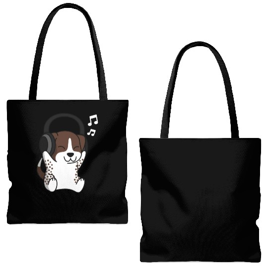 Music Lover German Shorthaired Pointer Tote Bags (AOP)