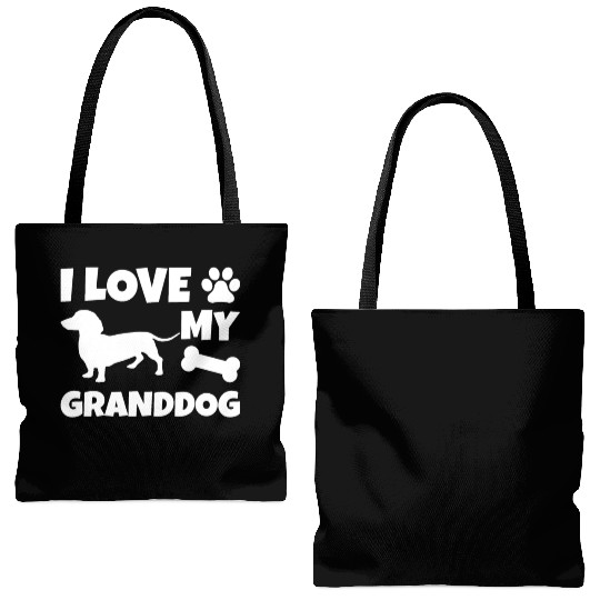 I Love My Granddog Dachshund Tote Bags (AOP)