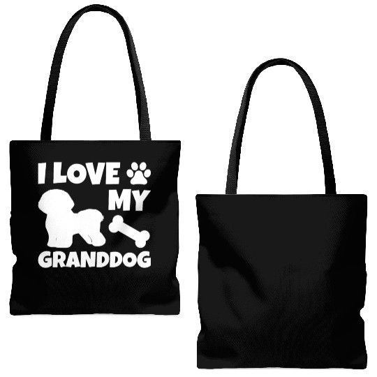 I Love My Granddog Bichon Frise Tote Bags (AOP)