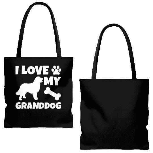 I Love My Granddog Bernese Mountain Dog Tote Bags (AOP)