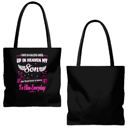 My Son Forever My Angel Sympathy In Loving Memory Tote Bags (AOP)