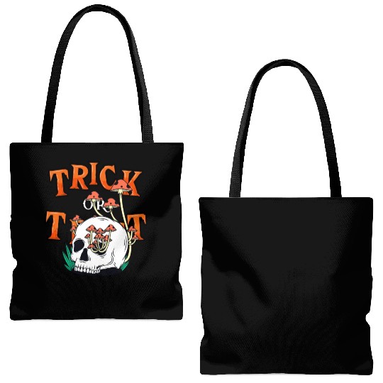 Trick or Treat People With Kindness Skeleton Hallo Tote Bags (AOP)