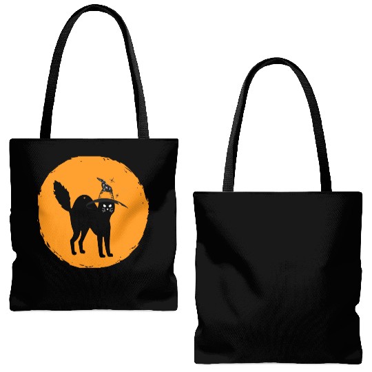 black cat best Halloween scary Tote Bags (AOP) for Women