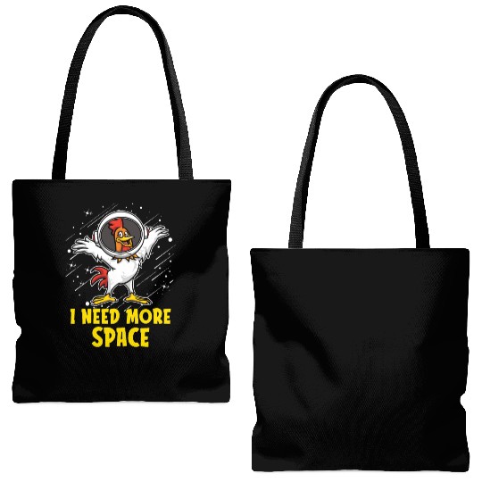 Rooster Cock Astronaut I Need More Space Tote Bags (AOP)