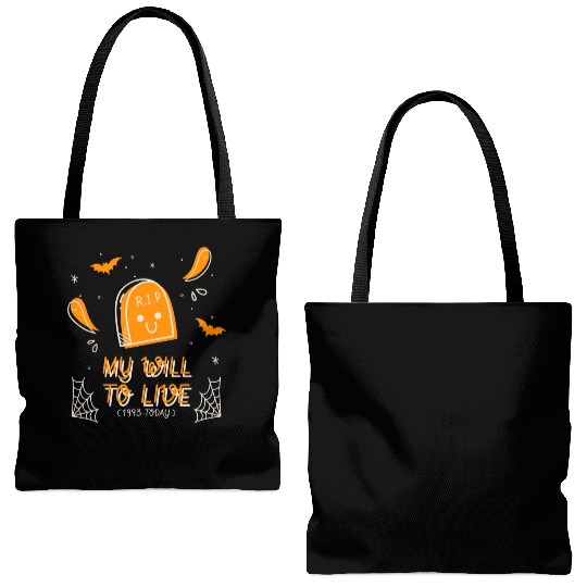 My will to live 1993 today halloween tombstone fun Tote Bags (AOP)