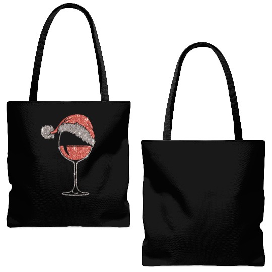 December Alcohol Wine Lover Ugly Christmas Tote Bags (AOP)