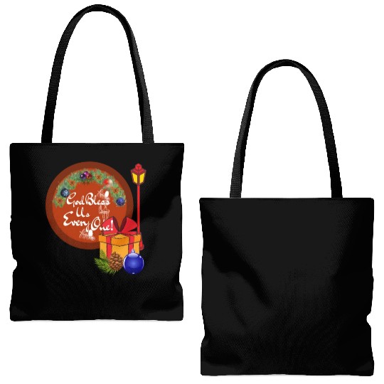 Cute A Christmas Carol God Bless Us Everyone Lamp Tote Bags (AOP)