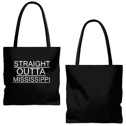 straight outta mississippi Tote Bags (AOP)