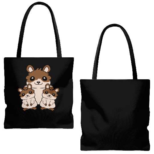 Happy hamster family kids Tote Bags (AOP)
