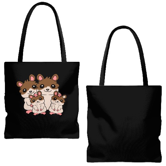 Friendly hamster family kids Tote Bags (AOP)