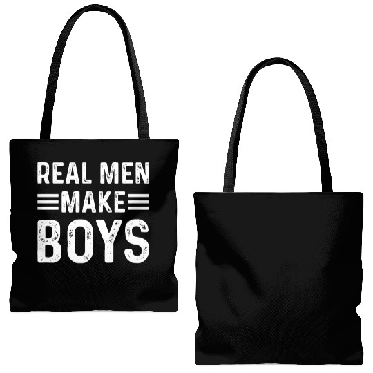 Real Men Make Boys Daddy Announcement Daddy To Be Tote Bags (AOP)