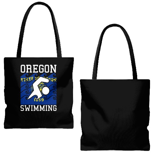Oregon Flag Swimming Team Pacific Swim Swimmer US Tote Bags (AOP)