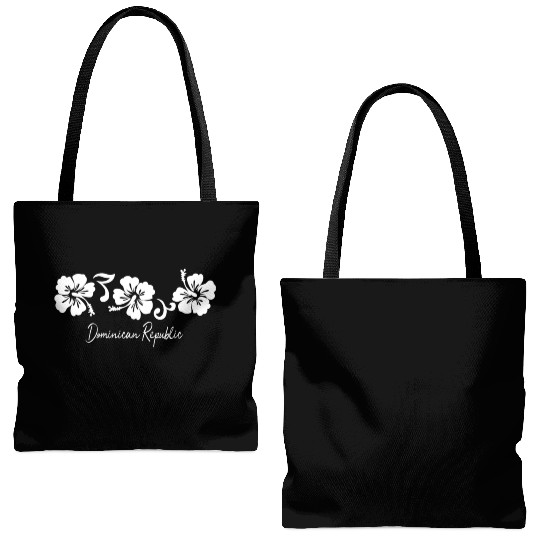 Dominican Republic Hibiscus Flower Tote Bags (AOP)