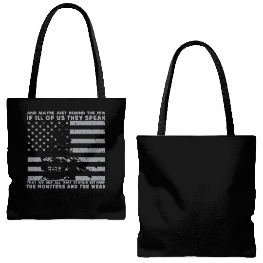 The Monsters And The Weak US Army Veteran Tote Bags (AOP)