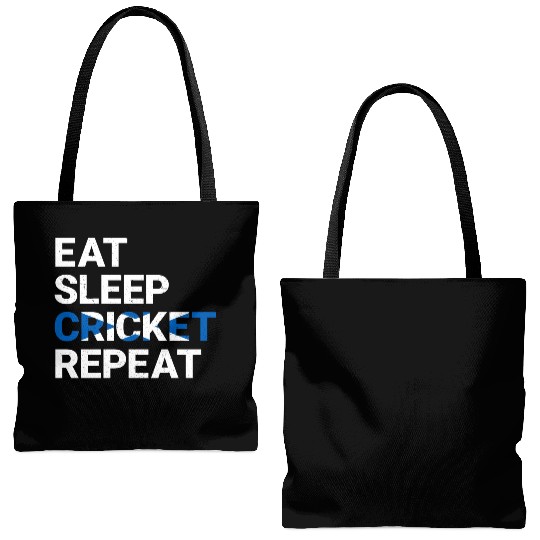 Eat Sleep Cricket Repeat Scotland Flag Sports Gift Tote Bags (AOP)