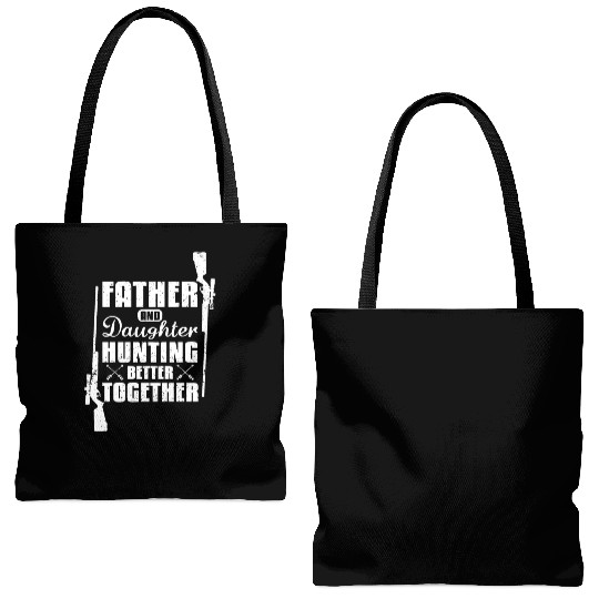Father And Daughter Hunting Better Together Tote Bags (AOP)