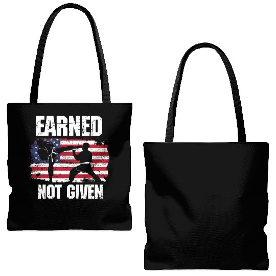 Earned Not Given! Karate Fighter Martial Arts Tote Bags (AOP)